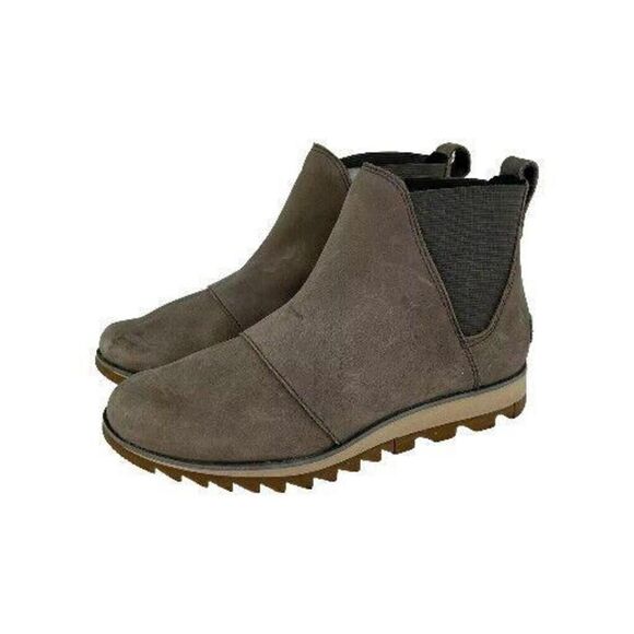 Sorel EVIE II Women's Chelsea Boot US 7 Gray Leather Booties - Picture 1 of 10